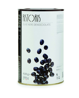 Ristoris Pitted Black Olives in Brine tin 4.1kg x3